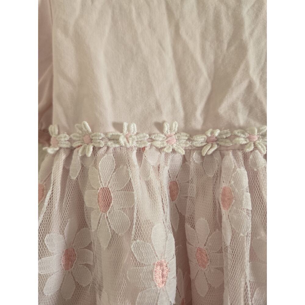 Vintage Jo Lene Pink Floral Lace Girls Dress Size 6x Tea Party Cottage Prairie - Picture 3 of 9